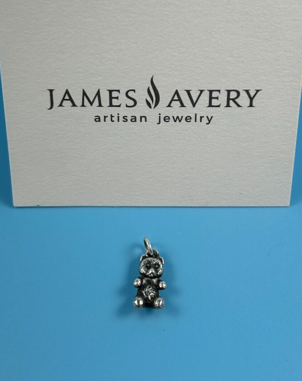 James Avery Retired 925 Sterling Silver Drop Dangle Petite Teddy Bear Charm 1/2"